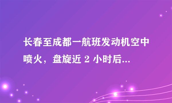 长春至成都一航班发动机空中喷火，盘旋近 2 小时后安全返航，具体情况如何？发动机喷火原因可能是什么？