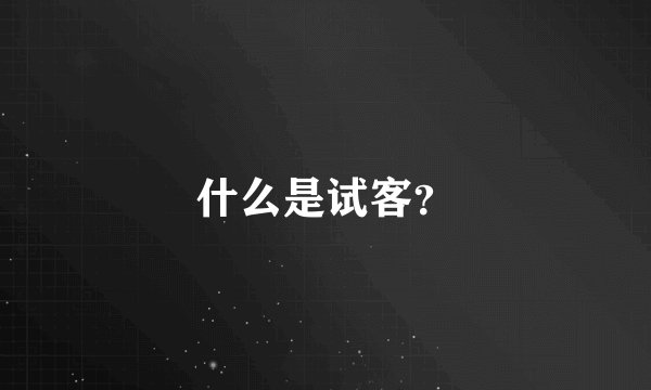 什么是试客？