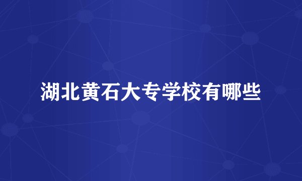 湖北黄石大专学校有哪些