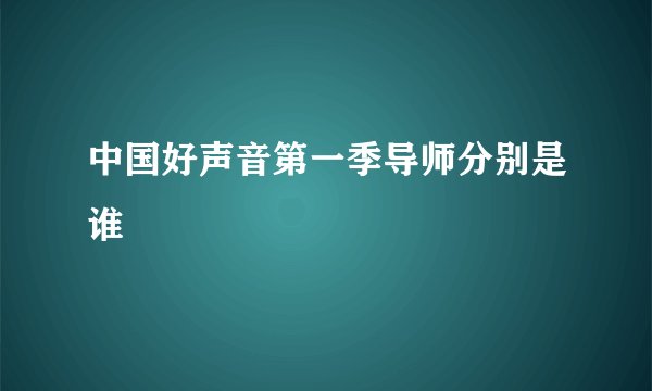 中国好声音第一季导师分别是谁