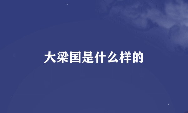大梁国是什么样的