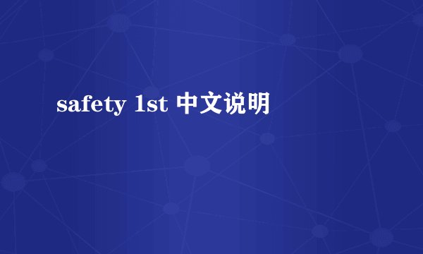 safety 1st 中文说明