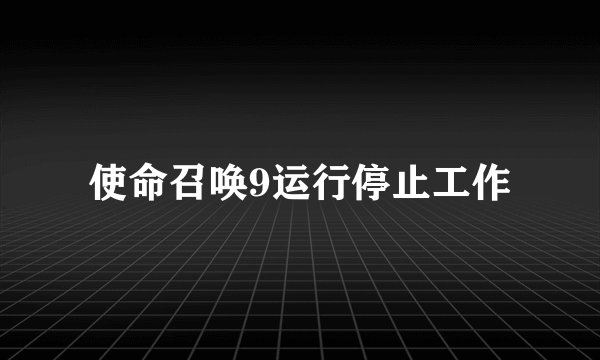 使命召唤9运行停止工作