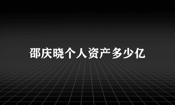邵庆晓个人资产多少亿