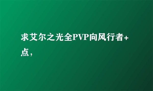 求艾尔之光全PVP向风行者+点，