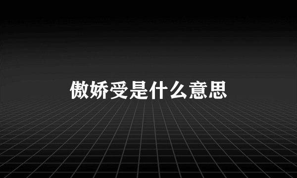 傲娇受是什么意思