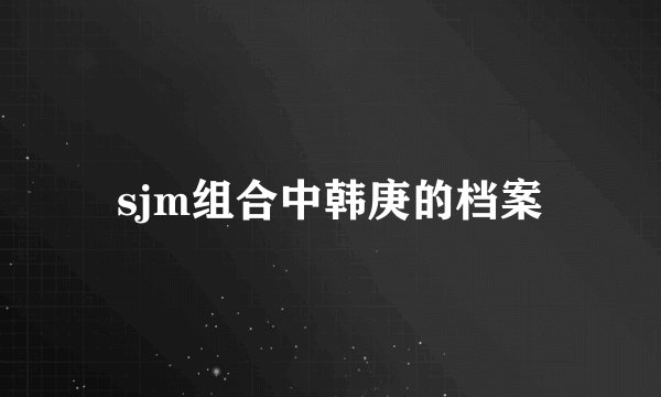 sjm组合中韩庚的档案