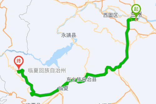 兰州到积石山直线距离