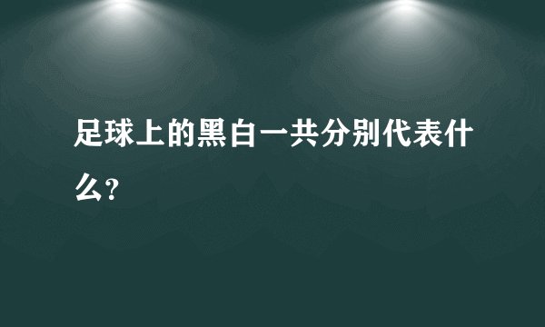 足球上的黑白一共分别代表什么？