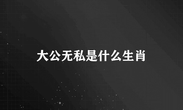 大公无私是什么生肖