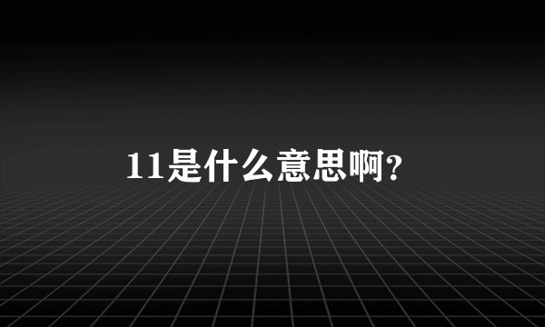 11是什么意思啊？
