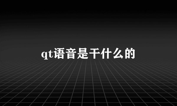 qt语音是干什么的