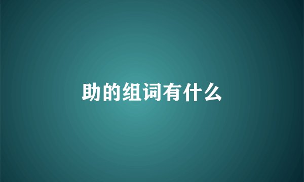 助的组词有什么