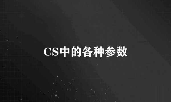 CS中的各种参数
