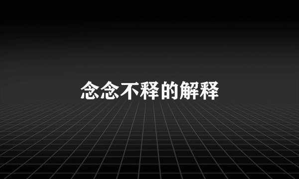 念念不释的解释