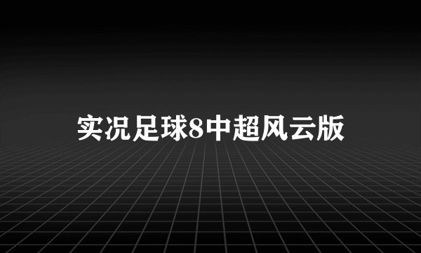 实况足球8中超风云版