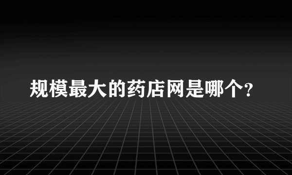 规模最大的药店网是哪个？