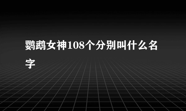鹦鹉女神108个分别叫什么名字