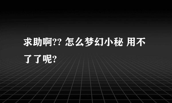 求助啊?? 怎么梦幻小秘 用不了了呢?