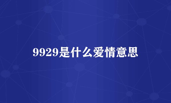 9929是什么爱情意思