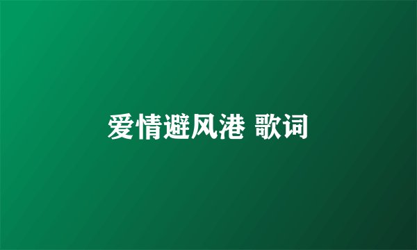爱情避风港 歌词