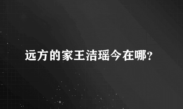 远方的家王洁瑶今在哪？