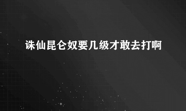 诛仙昆仑奴要几级才敢去打啊