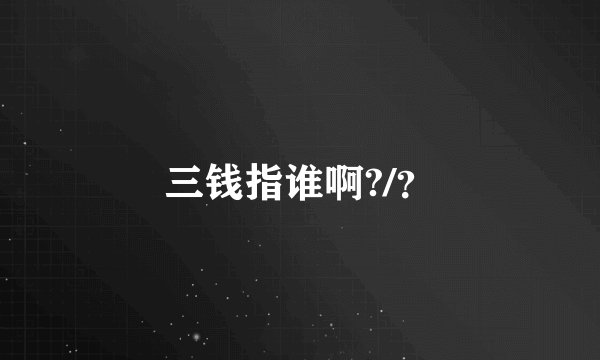 三钱指谁啊?/？