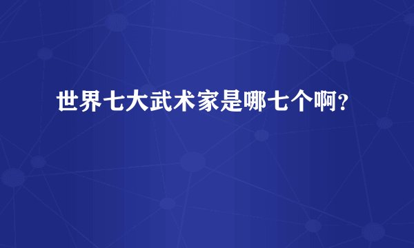 世界七大武术家是哪七个啊？