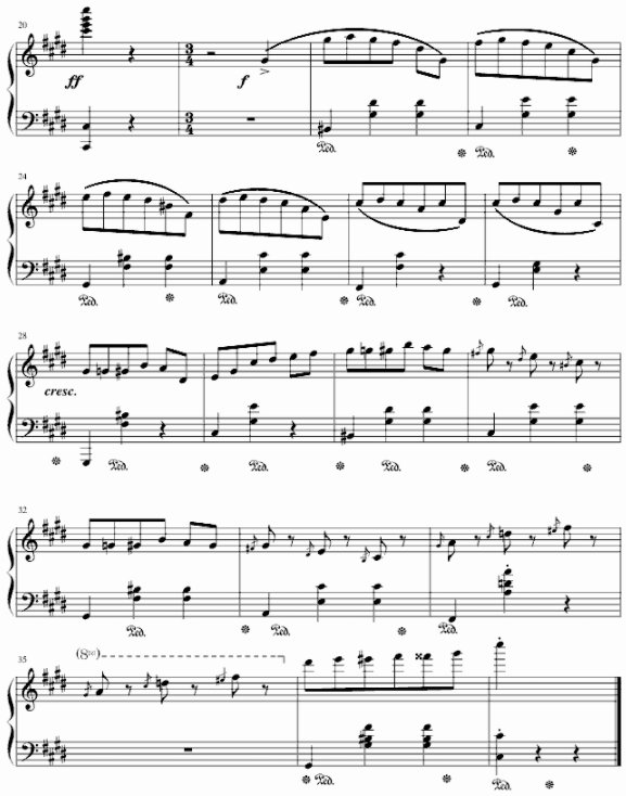 不能说的秘密 斗琴音乐的乐谱