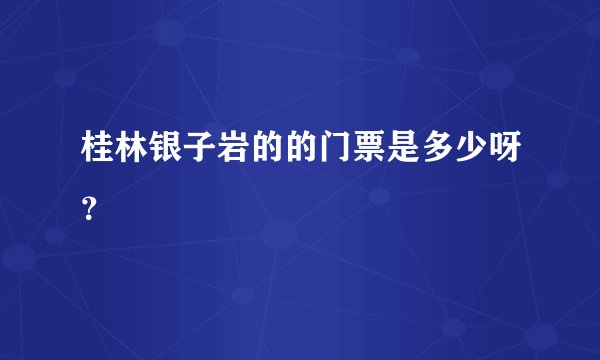 桂林银子岩的的门票是多少呀？