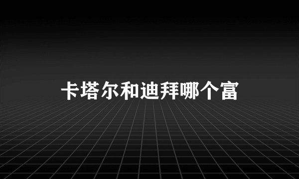 卡塔尔和迪拜哪个富