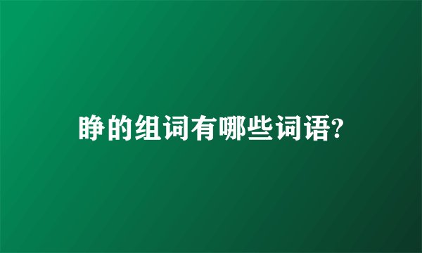 睁的组词有哪些词语?