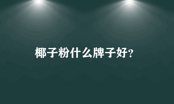 椰子粉什么牌子好？
