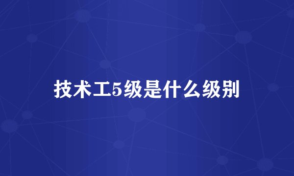 技术工5级是什么级别
