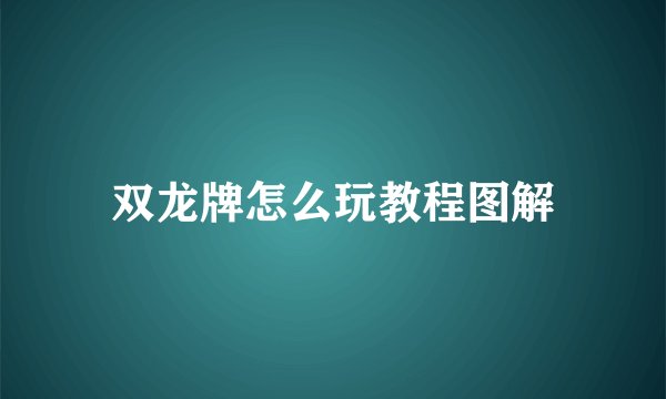 双龙牌怎么玩教程图解