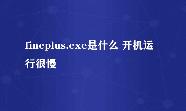 fineplus.exe是什么 开机运行很慢