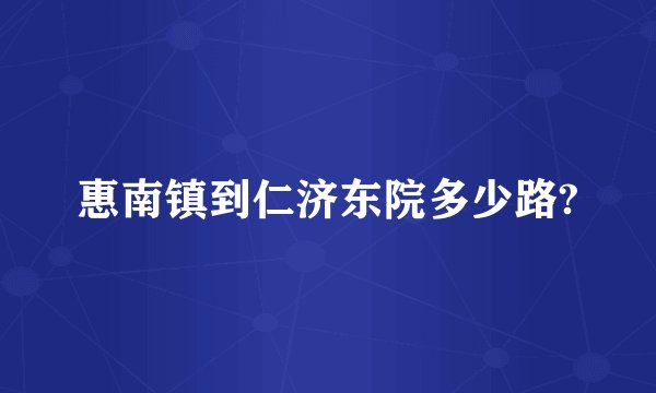 惠南镇到仁济东院多少路?