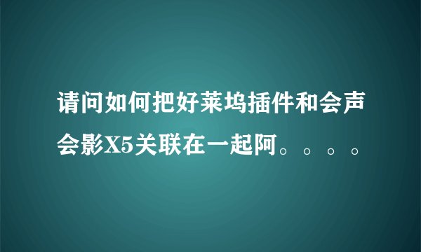 请问如何把好莱坞插件和会声会影X5关联在一起阿。。。。