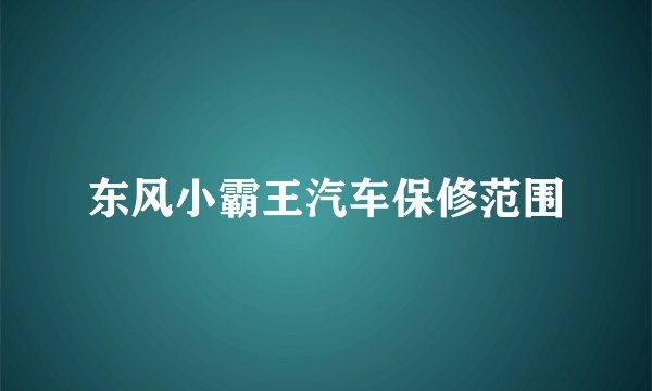东风小霸王汽车保修范围