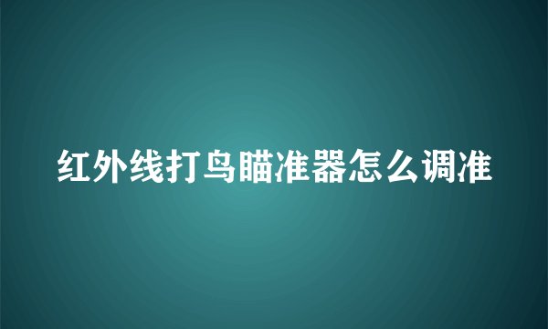 红外线打鸟瞄准器怎么调准
