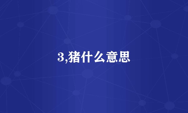 3,猪什么意思