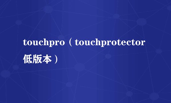 touchpro（touchprotector低版本）