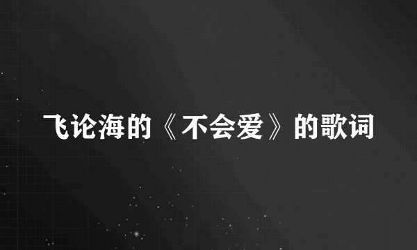 飞论海的《不会爱》的歌词