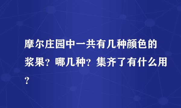 摩尔庄园中一共有几种颜色的浆果？哪几种？集齐了有什么用？