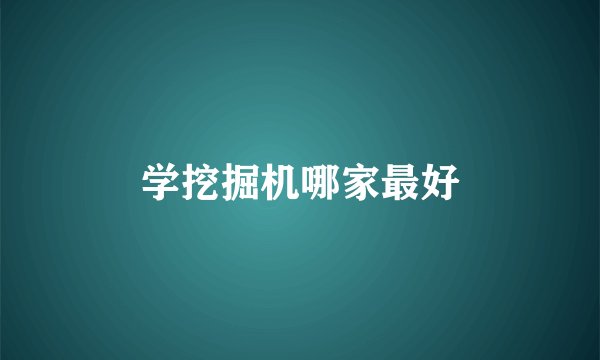 学挖掘机哪家最好