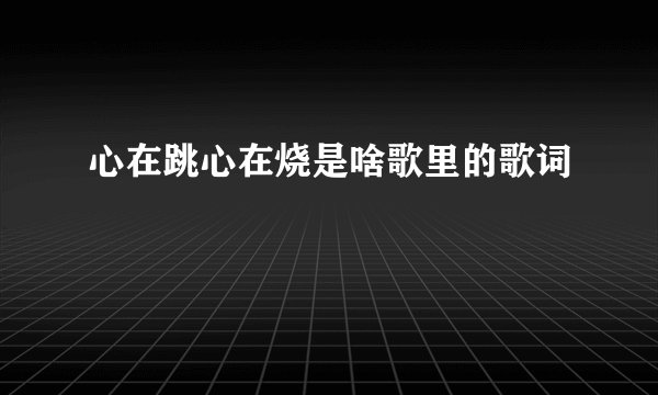 心在跳心在烧是啥歌里的歌词