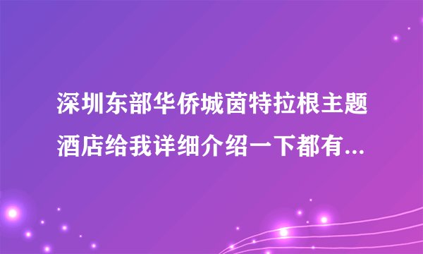 深圳东部华侨城茵特拉根主题酒店给我详细介绍一下都有哪几家?