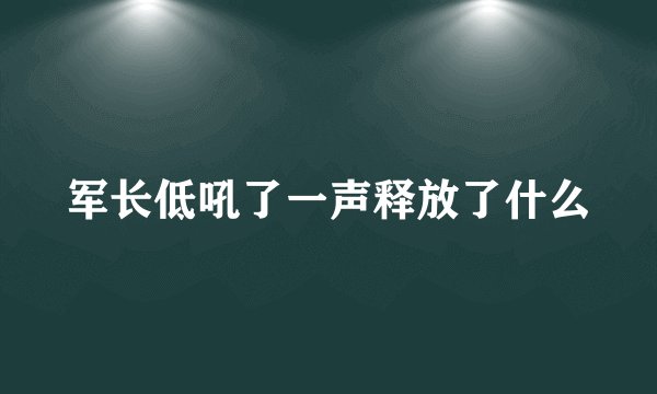 军长低吼了一声释放了什么