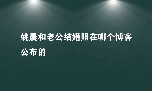姚晨和老公结婚照在哪个博客公布的